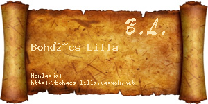 Bohács Lilla névjegykártya